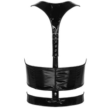Load image into Gallery viewer, Harness Mens Lingerie Sexy Patent Leather Vest Gothic Steampunk Lace-Up Front Harness Belt Adjustable Buckle Back Tops Clubwear