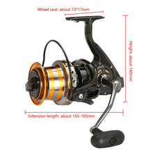 Load image into Gallery viewer, Large Far Throw Fishing Reel DH 9000-12000 Series Metal Bevel Cup Freshwater Reservoir Lure Distant Wheel