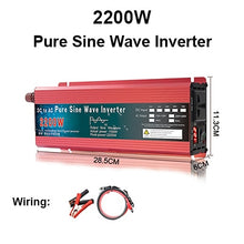 Load image into Gallery viewer, Pure Sine Wave Inverter 12V 24V 220V 110V 1000W 1600W 2000W 3000W Power Converter Solar 12V To 220V Inverter Transformer LED