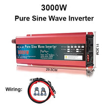 Load image into Gallery viewer, Pure Sine Wave Inverter 12V 24V 220V 110V 1000W 1600W 2000W 3000W Power Converter Solar 12V To 220V Inverter Transformer LED