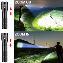 Load image into Gallery viewer, Powerful T6 LED Flashlight Super Bright Aluminum Alloy Portable Torch USB Rechargeable Outdoor Camping Tactical Flash Light