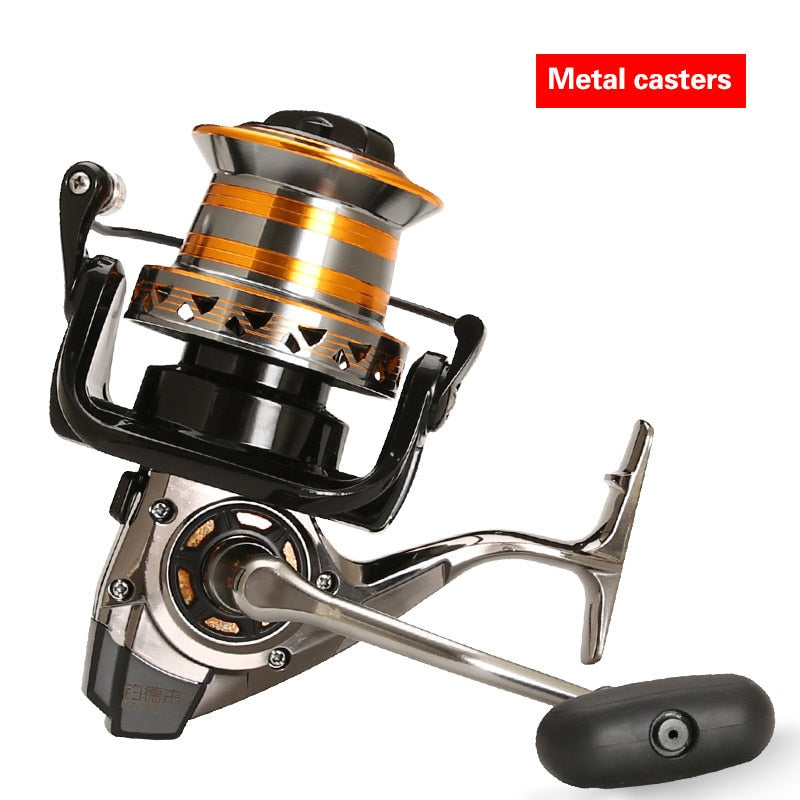 Large Far Throw Fishing Reel DH 9000-12000 Series Metal Bevel Cup Freshwater Reservoir Lure Distant Wheel
