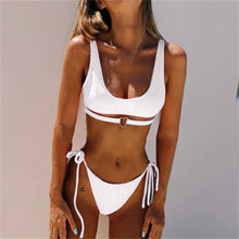 Load image into Gallery viewer, Heart Thong Bikini 2020 Sexy Women Swimsuit Solid Female Swimwear Bandage Bikini Set Beachwear Bathing Suit Women