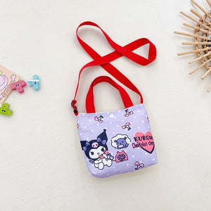 Hello Kitty Shoulder Bags Sanrio Anime Peripherals Children Messenger Bag Kulomi Melody Cinnamoroll Cartoon Printing Handbag