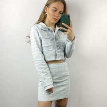 Load image into Gallery viewer, High Quality Female Elegant Skirt Suits   Autumn Tweed Two Piece Set Women  Crop Top Mini Skirt Set Vetement Femme