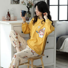Load image into Gallery viewer, High Quality Pajama Sets Women Cartoon Printed Sleepwear Womens Leisure Soft Comfortable Korean Style Daily Elegant Student