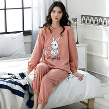 Load image into Gallery viewer, High Quality Pajama Sets Women Cartoon Printed Sleepwear Womens Leisure Soft Comfortable Korean Style Daily Elegant Student