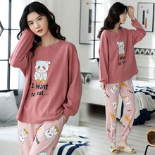 Load image into Gallery viewer, High Quality Pajama Sets Women Cartoon Printed Sleepwear Womens Leisure Soft Comfortable Korean Style Daily Elegant Student