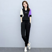 Load image into Gallery viewer, High Quality Pant Sets Women Tracksuit Print Pullovers Elastic Waist Ankle-length Pants Two Piece Suit Vintage Casual Streetwear