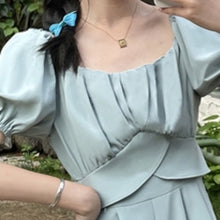 Load image into Gallery viewer, High Quality Puff Sleeve Design Pleated Bandage Slim Waist Wide-leg Shorts Jumpsuit Solid Casual Fashion Playsuits Female Romper