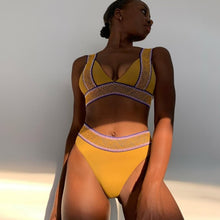 Load image into Gallery viewer, High Waist Bikini 2021 New Sexy Swimwear Women Patchwork Swimsuit Female Two Pieces Bikini Set Bathing Suit Summer Beach Wear XL