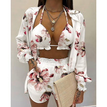 Load image into Gallery viewer, High Waist Bikini Set Print Women&#39;s Swimsuit Three Pieces Swimwear Sexy Beachwear 2023 New Bathing Suit Shorts Cover Up Summer
