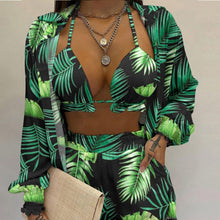 Load image into Gallery viewer, High Waist Bikini Set Print Women&#39;s Swimsuit Three Pieces Swimwear Sexy Beachwear 2023 New Bathing Suit Shorts Cover Up Summer