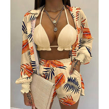 Load image into Gallery viewer, High Waist Bikini Set Print Women&#39;s Swimsuit Three Pieces Swimwear Sexy Beachwear 2023 New Bathing Suit Shorts Cover Up Summer