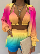 Load image into Gallery viewer, High Waist Bikini Set Print Women&#39;s Swimsuit Three Pieces Swimwear Sexy Beachwear 2023 New Bathing Suit Shorts Cover Up Summer