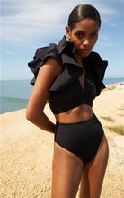 Load image into Gallery viewer, High Waist Bikini Set Women Black Biquini Suit Two Pieces Swimwear Ruffle Swimsuit High Quality Beach Suit 2022
