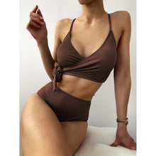 Load image into Gallery viewer, High Waist Bikinis 2021 Sexy Women Swimsuit Solid Swimwear Female Brazilian Bather Bikini Set Biquini Bathing Suit Beach