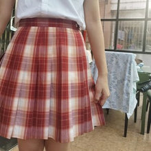 Load image into Gallery viewer, High Waist Japan Style Uniforms Pleated Skirts Spring 2022 All Match Plaid Mini Skirt Women Spring Jupe Sweet Kawaii Clothes