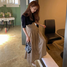 Load image into Gallery viewer, High Waist Pleated Print Skirt Simple Korean Chic A Line Elegant Skirt Women All Match Loose Office Lady Summer New Mujer Faldas