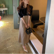 Load image into Gallery viewer, High Waist Pleated Print Skirt Simple Korean Chic A Line Elegant Skirt Women All Match Loose Office Lady Summer New Mujer Faldas