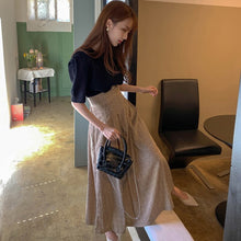 Load image into Gallery viewer, High Waist Pleated Print Skirt Simple Korean Chic A Line Elegant Skirt Women All Match Loose Office Lady Summer New Mujer Faldas