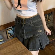 Load image into Gallery viewer, High Waist Refflus Denim Skirt Women Sweet Streetwear Korean Japan Chic All Match Faldas Mujer Spring Summer 2022 Trendy Jupe
