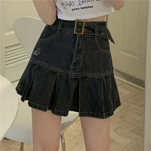 Load image into Gallery viewer, High Waist Refflus Denim Skirt Women Sweet Streetwear Korean Japan Chic All Match Faldas Mujer Spring Summer 2022 Trendy Jupe