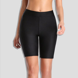 High Waist Swim Shorts For Women Summer Long Leg Swimsuit Swimwear Pants Black Blue Bikini Bottoms Beach Wear