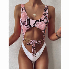 Load image into Gallery viewer, High Waist Swimwear Women One Piece Swimsuit Female Hollow Out Bathing Suit Thong Monokini Sexy Swimming Suit For Women Sexy