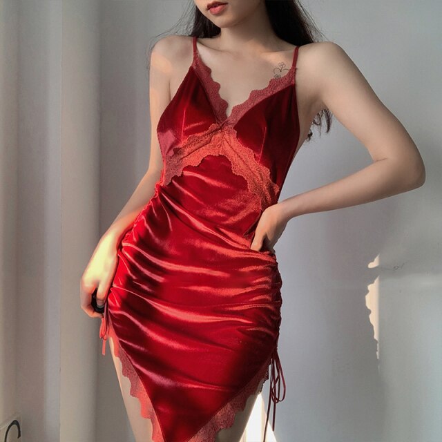 High Waist Tunic Bandage Blue Party Club Nightdress Sexy Open Back Velvet Dress for Women Winter Spaghetti Strap Bodycon