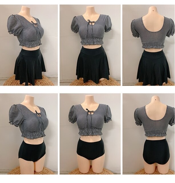 High Waist Women's Bikini Set Padded Biquini Suit Three Pieces Swimwear Swimsuit High Quality Beach Suit 2020 Koren swimdress