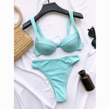 Load image into Gallery viewer, High Waisted Bikini 2021 Push Up Swimsuit Female Bikini Set Sexy Women Swimwear Biquini Bathing Suit Swimming Suits Beachwear