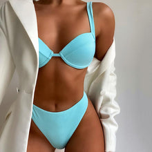 Load image into Gallery viewer, High Waisted Bikini 2021 Push Up Swimsuit Female Bikini Set Sexy Women Swimwear Biquini Bathing Suit Swimming Suits платье