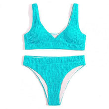 Load image into Gallery viewer, High Waisted Bikinis Push Up Bikini Set Blue Women Swimsuit Sexy Swimwear Bathing Suit Swimming Suits Beachwear Two Piece Bikini