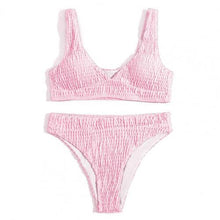 Load image into Gallery viewer, High Waisted Bikinis Push Up Bikini Set Blue Women Swimsuit Sexy Swimwear Bathing Suit Swimming Suits Beachwear Two Piece Bikini