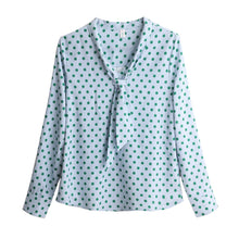 Load image into Gallery viewer, High-end Autumn Women Chiffon Blouse Fashion Polka Dot Long Sleeves Bow Loose Office Lady Shirt Elegant Slim Clothing
