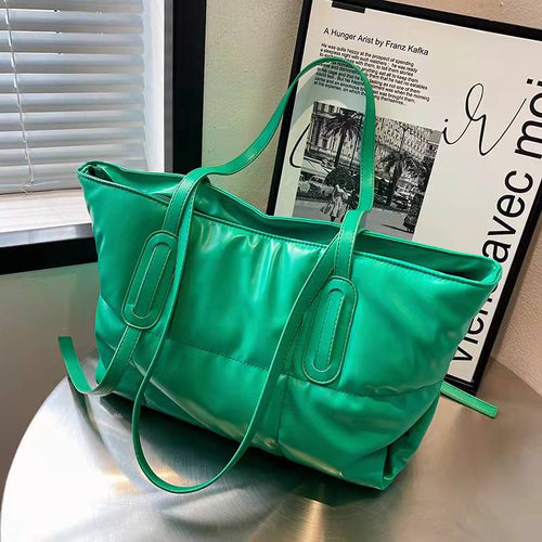 High-end brand design women's bags, large-capacity fashion one-shoulder all-match tote down women's bags