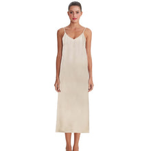 Load image into Gallery viewer, High quality women dress Summer spaghetti satin long dress very soft smooth plus size S-4XL M30262