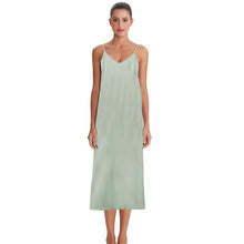 Load image into Gallery viewer, High quality women dress Summer spaghetti satin long dress very soft smooth plus size S-4XL M30262