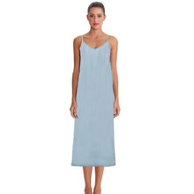 Load image into Gallery viewer, High quality women dress Summer spaghetti satin long dress very soft smooth plus size S-4XL M30262