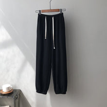 Load image into Gallery viewer, High-waist Lace-up Wide-leg Pants Women&#39;s 2021 Spring Summer New Korean Loose Casual Ankle Length Pants All Match Soft Pants