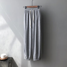 Load image into Gallery viewer, High-waist Lace-up Wide-leg Pants Women&#39;s 2021 Spring Summer New Korean Loose Casual Ankle Length Pants All Match Soft Pants