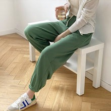 Load image into Gallery viewer, High-waist Lace-up Wide-leg Pants Women&#39;s 2021 Spring Summer New Korean Loose Casual Ankle Length Pants All Match Soft Pants