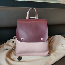 Load image into Gallery viewer, Hit Color Button Design Korean Style Women Backpack Cowhide Leather Leisure Female Shoulder Bag High Quality College Bookbag