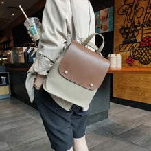 Load image into Gallery viewer, Hit Color Button Design Korean Style Women Backpack Cowhide Leather Leisure Female Shoulder Bag High Quality College Bookbag