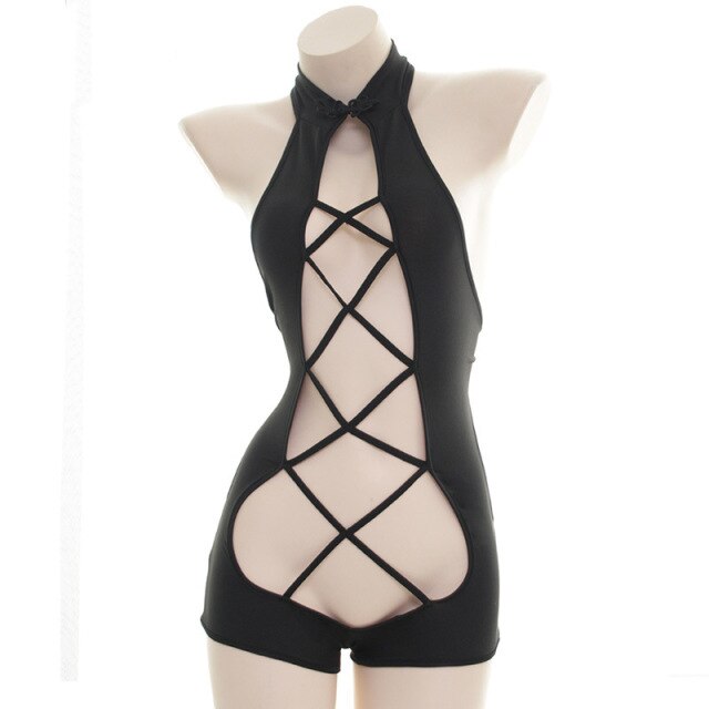 Hollow Bust Bundled pajamas Lolita Lingerie Girl Backless Intimates jumpsuit Anime Girls Cosplay Playsuit Sexy Chinese Bodysuits