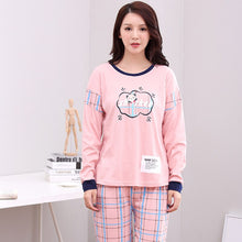 Load image into Gallery viewer, Home Clothes Women Pyjamas Two Piece Autumn Spring Pijama Plus size Cotton Pajama Set Female Sleepwear Night Suit Nightwear