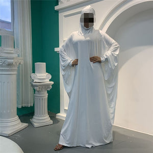 Hooded Abaya Muslim Women Prayer Garment Hijab Dress Arabic Robe Overhead Kaftan Khimar Jilbab Eid Ramadan Gown Islamic Clothes