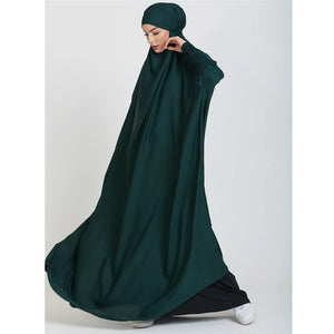 Hooded Abaya Muslim Women Prayer Garment Hijab Dress Arabic Robe Overhead Kaftan Khimar Jilbab Eid Ramadan Gown Islamic Clothes