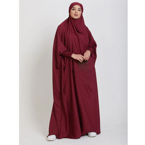 Hooded Abaya Muslim Women Prayer Garment Hijab Dress Arabic Robe Overhead Kaftan Khimar Jilbab Eid Ramadan Gown Islamic Clothes